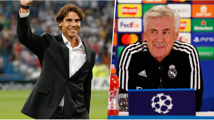 Carlo Ancelotti dijo que admira a Rafael Nadal, pero no se refirió a la posibilidad de que sea presidente del Real Madrid. Getty Images.