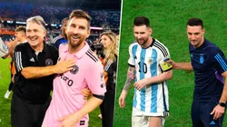 Lionel Scaloni y Gerardo Martino resguardaron a Lionel Messi para cuidar su físico de cara a los siete partidos que tendrá con el Inter Miami en menos de un mes. Getty Images.