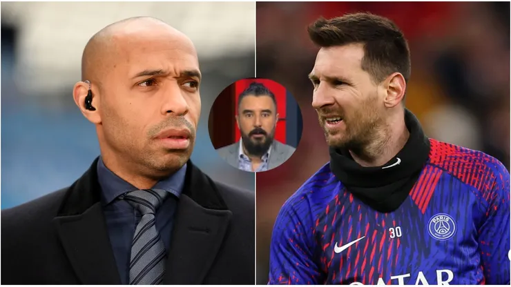 Thierry Henry, Álvaro Morales y Leo Messi.