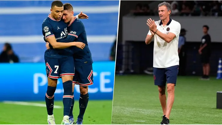 Luis Enrique no tuvo peso en las decisiones de la directiva en los casos de Kylian Mbappé y Marco Verratti. Getty Images.