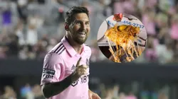 Lionel Messi y la pizza que le enviaron en Miami.