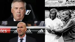 Carlo Ancelotti, Zinedine Zidane y Miguel Muñoz.