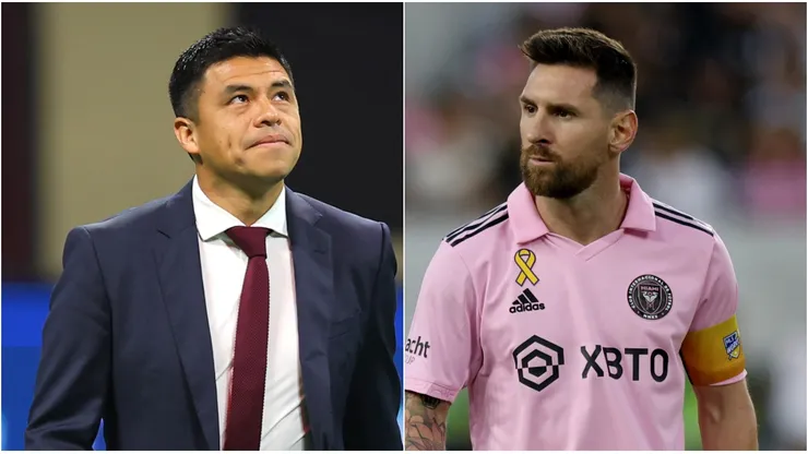Gonzalo Pineda y Lionel Messi.