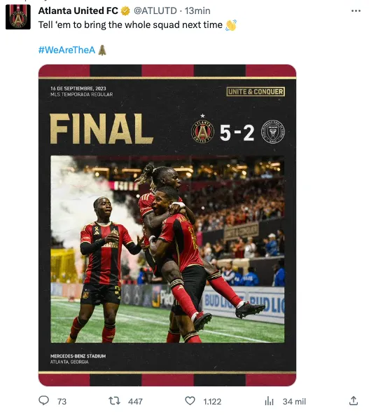 Atlanta chicaneó a Messi