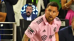 Álvaro Morales y Leo Messi.