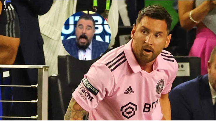 Álvaro Morales y Leo Messi.