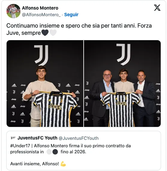 Alfonso Montero firmó por Juventus