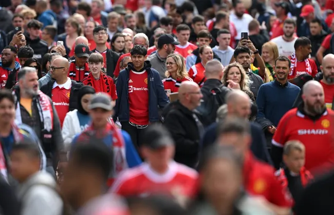Los hinchas del Manchester United fueron los más fieles de Europa en la temporada 2022/2023. Getty Images.