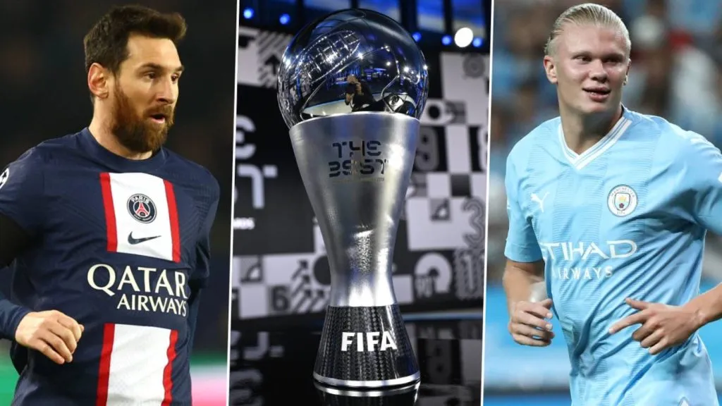 Lionel Messi con 36 años pelea con Erling Haaland de 23 el premio FIFA The Best del 2024. Getty Images