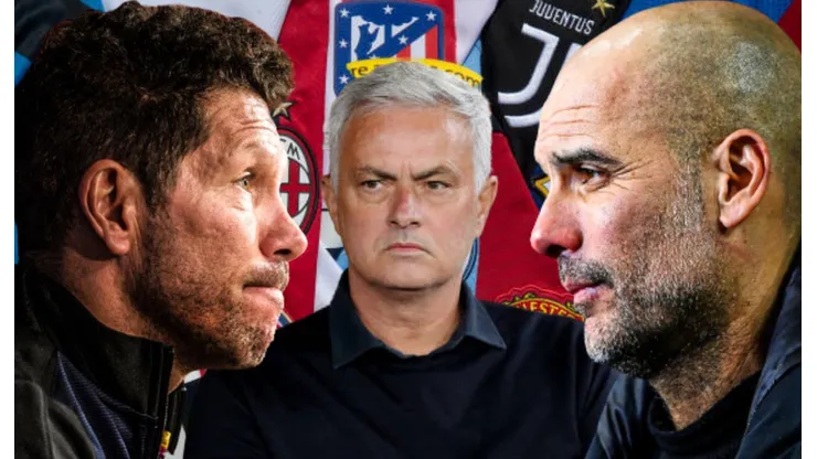 Diego Simeone, José Mourinho y Pep Guardiola.