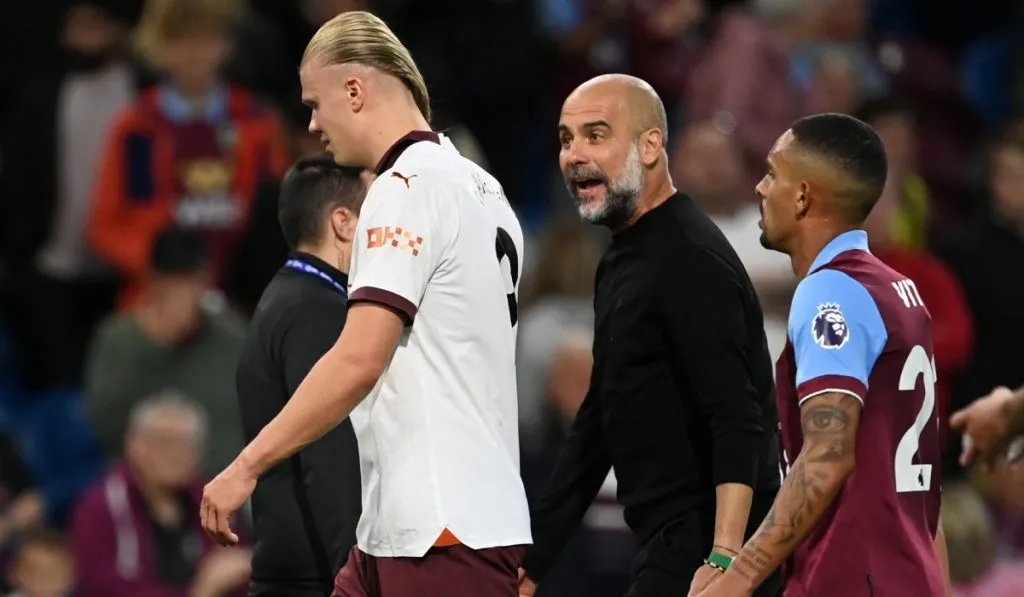Pep Guardiola y Erling Haaland: Getty Images