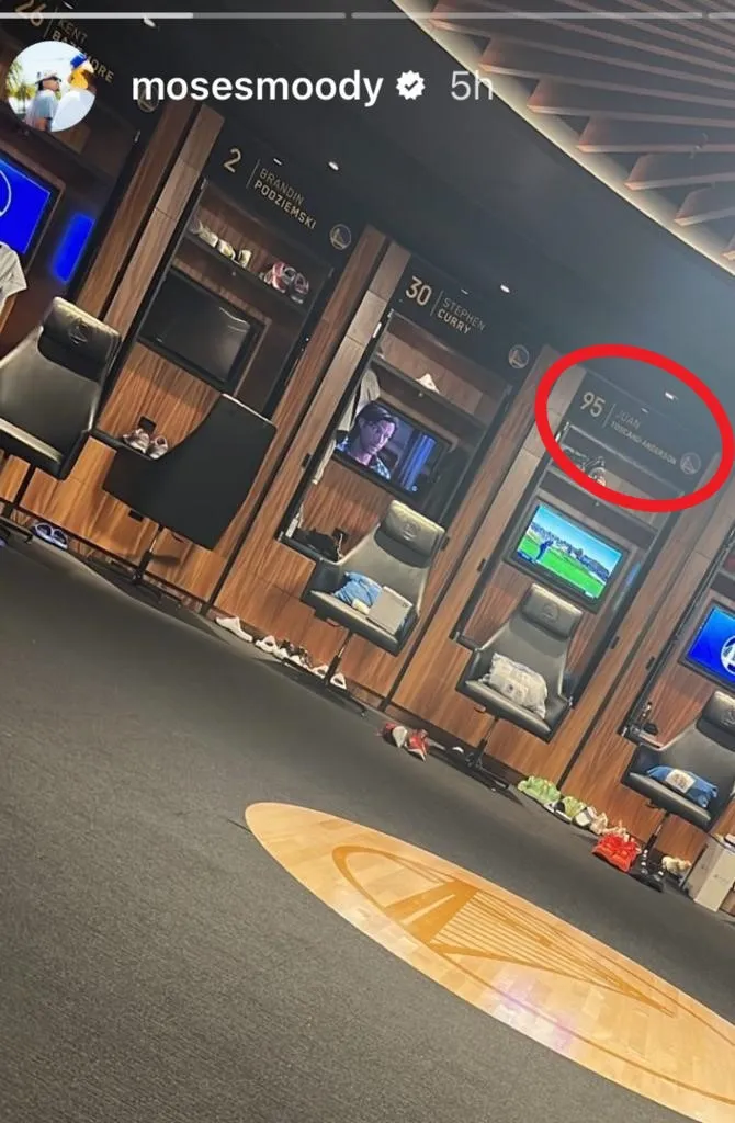 Toscano-Anderson tendria vestidor en Warriors (Foto: Instagram / @mosesmoody)