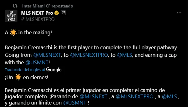 Récord de Cremaschi (Foto: X / @InterMiamiCF)