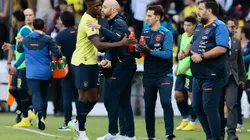 QUITO, ECUADOR - SEPTEMBER 12: Felix Torres of Ecuador celebrates after scoring the team's second goal with Felix Sanchez, head coach of Ecuador, during a FIFA World Cup 2026 Qualifier match between Ecuador and Uruguay at Estadio Rodrigo Paz Delgado on September 12, 2023 in Quito, Ecuador. (Photo by Franklin Jacome/Getty Images)