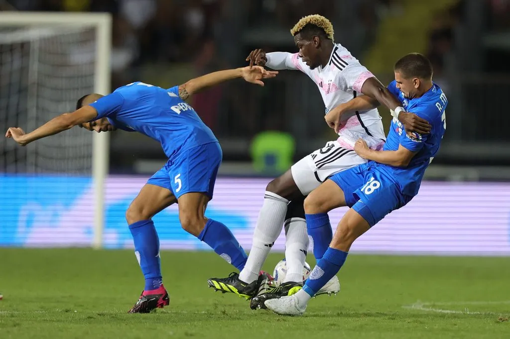 Paul Pogba vs. Empoli, en lo que pudo haber sido su último partido profesional. Getty Images.