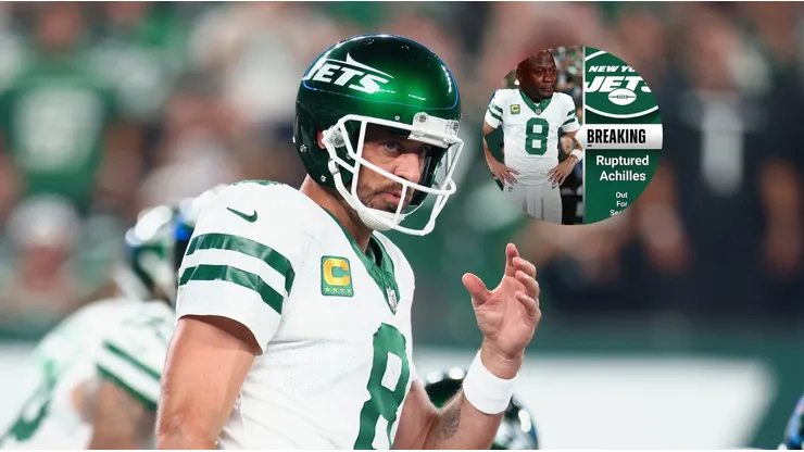 Aaron Rodgers con New York Jets en la NFL.