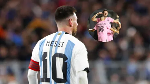 Lionel Messi, Jordi Alba y Leonardo Campana.