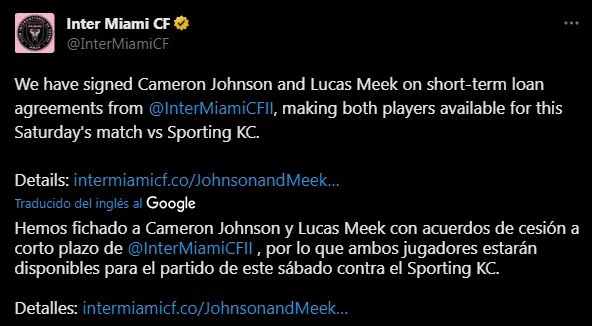 Dos nuevos delanteros de Inter Miami (Foto: X / @InterMiamiCF)