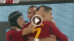 Morata marcó doblete ante Georgia.