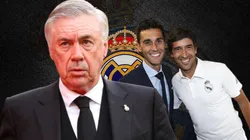 Carlo Ancelotti, Raúl y Álvaro Arbeloa.