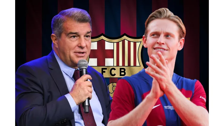 Joan Laporta y Frenkie De Jong.