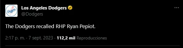 El reemplazo de Urías (Foto: X / @Dodgers)