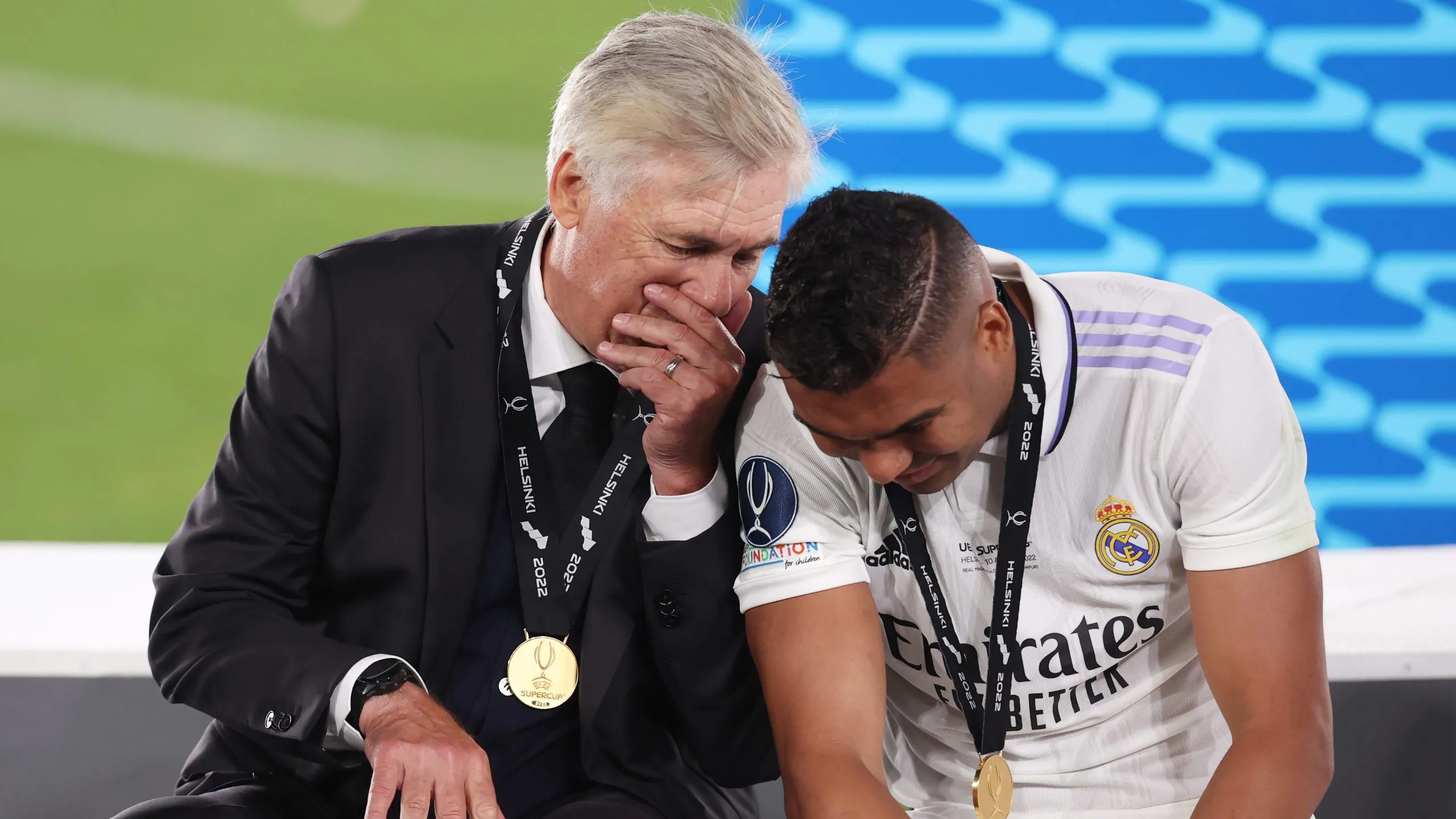 Carlo Ancelotti y Casemiro en la época que coincidieron en Real Madrid. Getty Images.