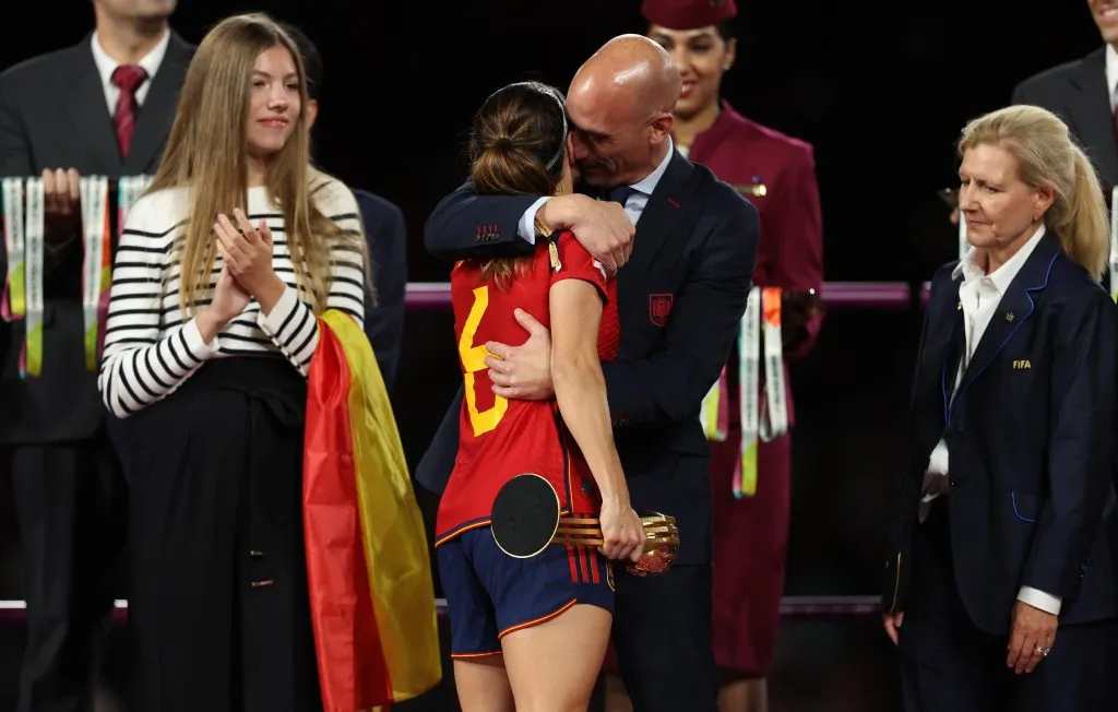 Luis Rubiales en la entrega de premios del Mundial de Australia y Nueva Zelanda 2023. Getty Images.