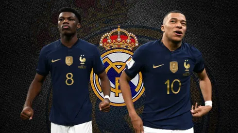 Aurélien Tchouaméni y Kylian Mbappé.