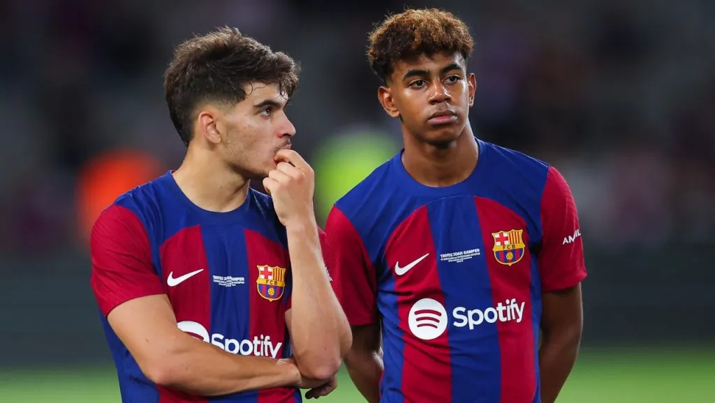 Lamine Yamal y Ez Abde, presente y futuro de Barcelona (Getty Images).