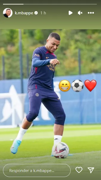 Historia de Instagram de Mbappé.