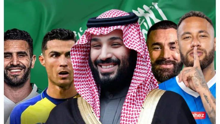 Mohamed Bin Salman y algunos de los principales fichajes de Arabia.