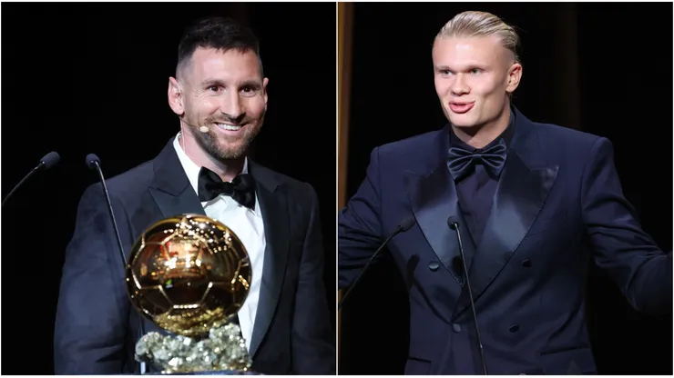 Lionel Messi y Erling Haaland en el Balón de Oro 2023.