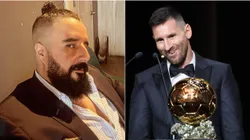 Álvaro Morales y Lionel Messi.