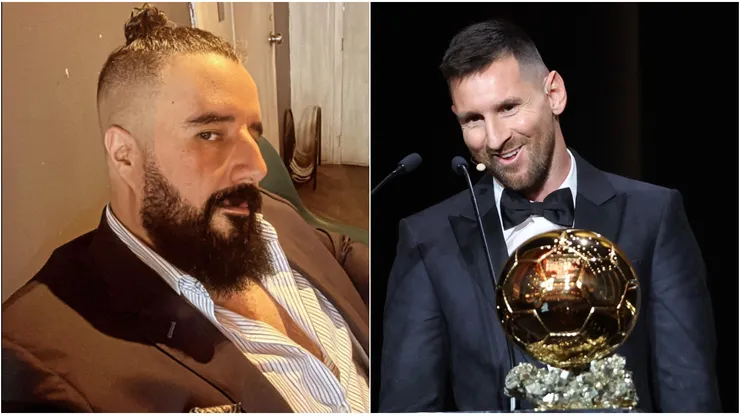 Álvaro Morales y Lionel Messi.