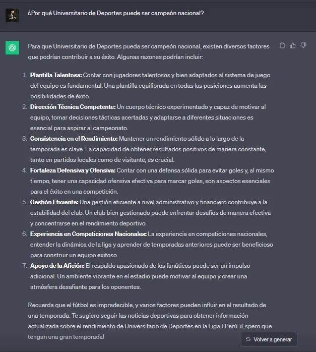 Universitario de Deportes y los puntos a su favor para ser campeón nacional. (Foto: ChatGPT).