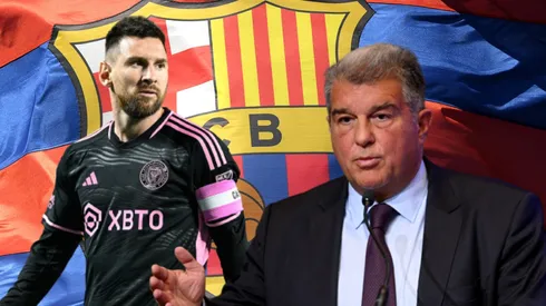 Lionel Messi y Joan Laporta.