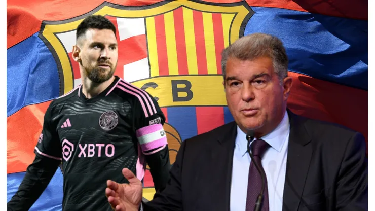 Lionel Messi y Joan Laporta.