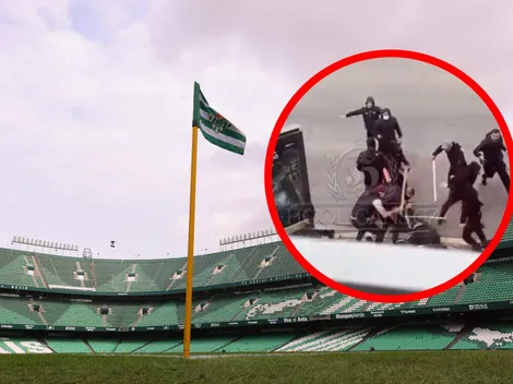 Imágenes sensibles: brutal pelea entre los ultras de Betis y Osasuna
