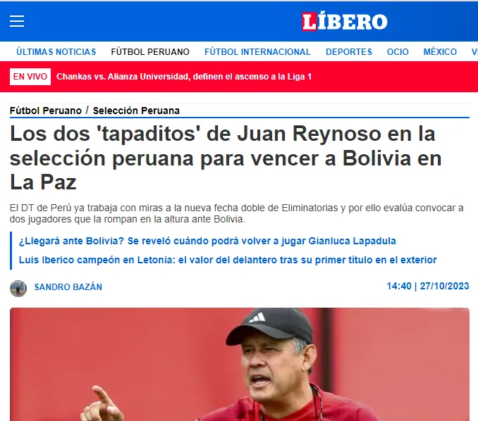 Información de diario Líbero.