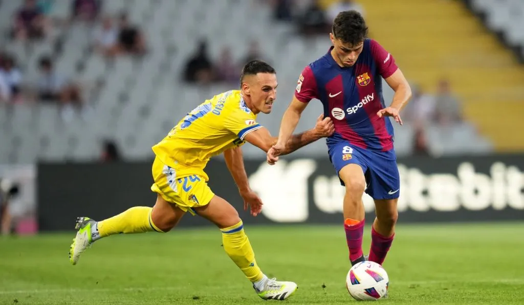 Pedri vs. Cádiz en su último partido con Barcelona. Fue el 20 de agosto: Getty Images