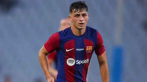 Pedri en un encuentro con Barcelona.