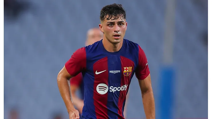 Pedri en un encuentro con Barcelona.