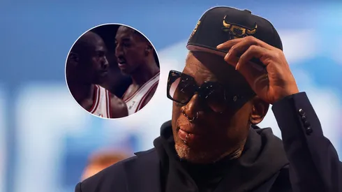 Michael Jordan, Scottie Pippen y Dennis Rodman .