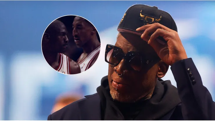 Michael Jordan, Scottie Pippen y Dennis Rodman .