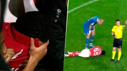 Anthony Valencia se marchó lesionado por un fuerte golpe en el tobillo