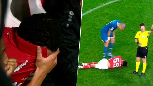 Anthony Valencia se marchó lesionado por un fuerte golpe en el tobillo