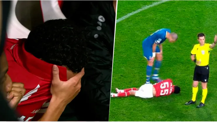 Anthony Valencia se marchó lesionado por un fuerte golpe en el tobillo