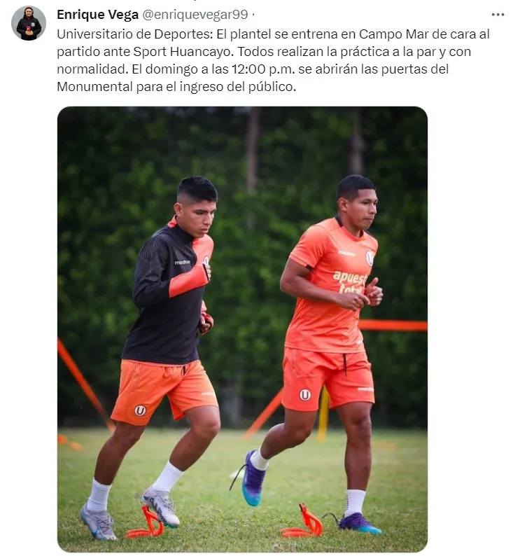 El plan de Jorge Fossati en Universitario. | Créditos: Twitter Enrique Vega.