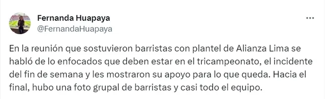 Fernanda Huapaya hablando sobre el ingreso de ‘Comando Sur’ a Alianza Lima. | Créditos: Captura X Fernanda Huapaya.